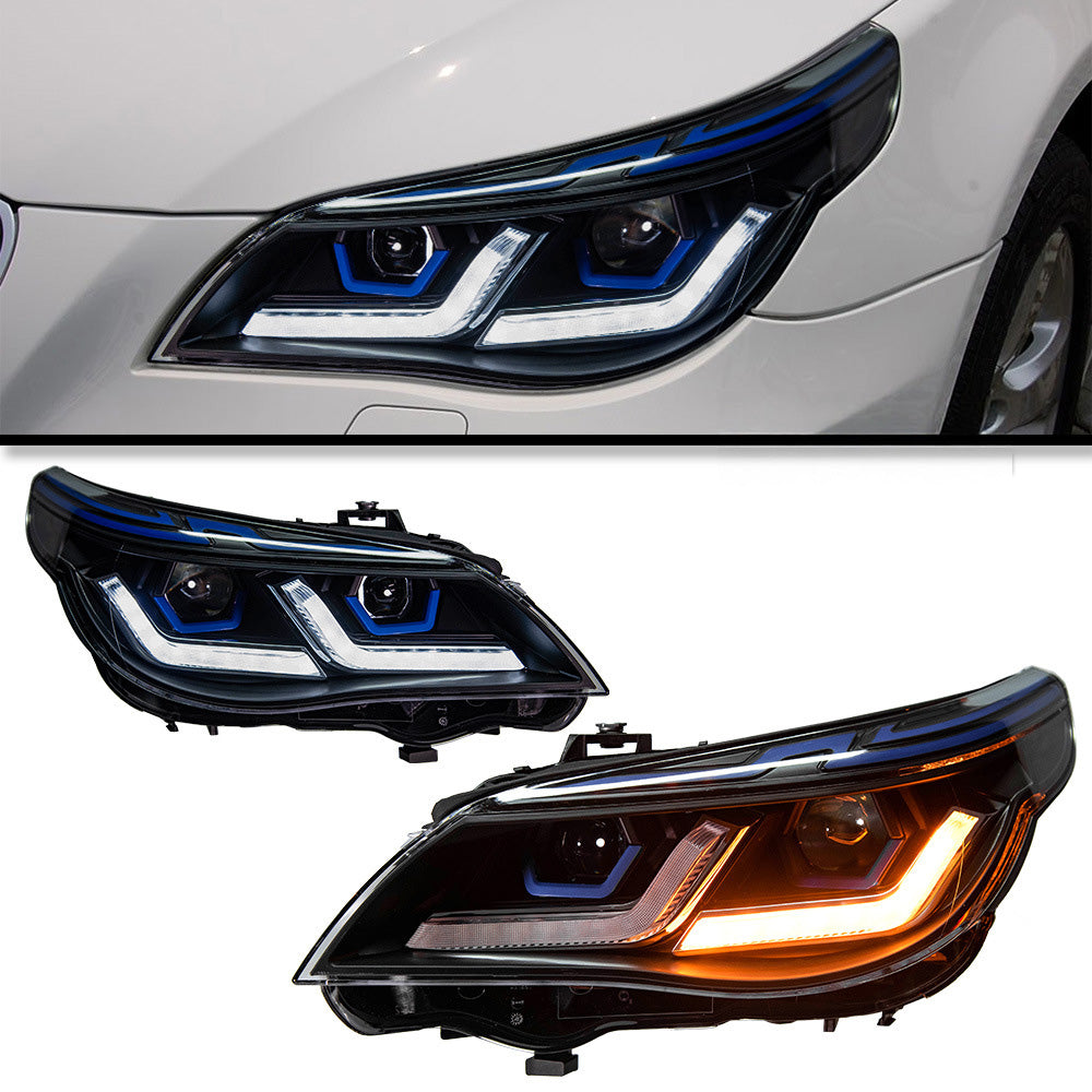 Laser LED Headlights for BMW 5 Series E60 520i 525i 530i (2003–2010) – Fits Factory HID Models Only