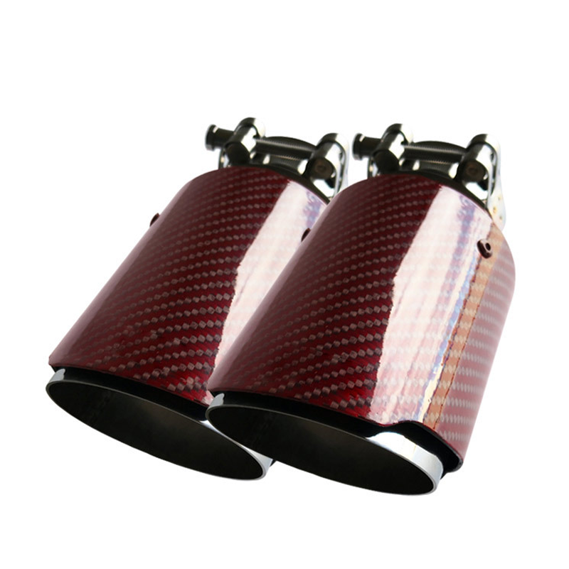 Red Carbon Fiber Tail Throat Car Exhaust Pipe Universally Modified Car Parts Exhaust Pipe Tip