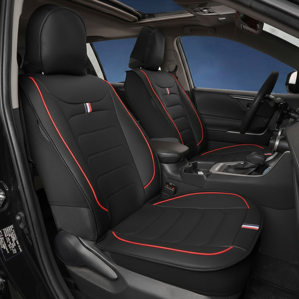 Universal Faux Leather Car Seat Covers 5-Piece Set – Waterproof, Easy Install, Fit SUV, Sedan & Truck