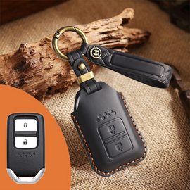 Genuine Leather Honda Key Fob Cover – Fits Civic, Accord, CR-V Smart Keys & More