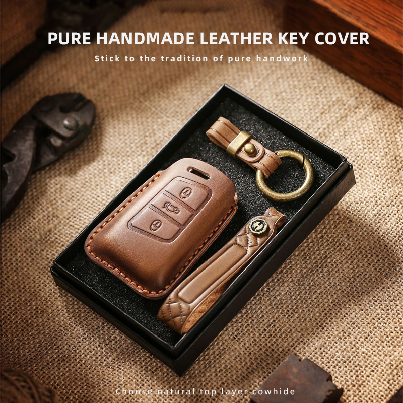 Vintage Handmade Luxury Leather Key Fob For All Volkswagen Models