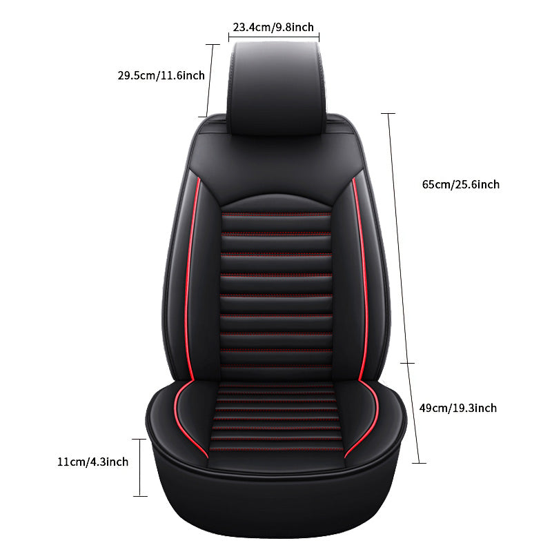 Universal Fit Full Set Leather Car Seat Covers, Black Seat Covers for Mazda, Toyota, Chrysler, Honda, Chevy, Ford, Nissan
