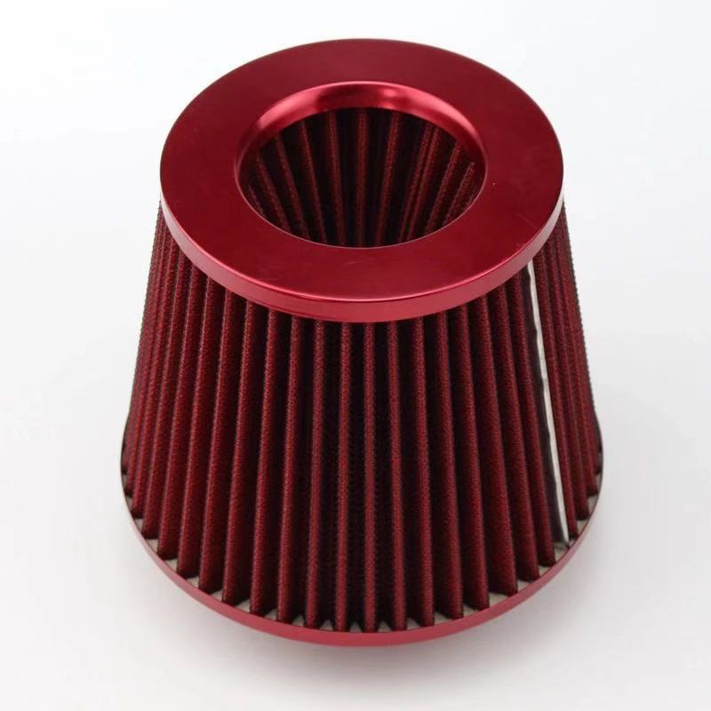 Universal Clamp-On Air Filter, Available in 64mm, 76mm, 89mm, and 100mm Sizes, High Flow Round Tapered Cone, Closed-Top Cool Air Filter Cleaner