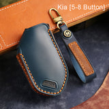 For Kia [5-8 Button] Premium Leather Key Fob Cover - Keyless Remote Car Key Case