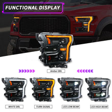 Load image into Gallery viewer, For Ford F-150 LED Dual Beam Projector Headlights 2015–2020 Sequential Turn Signal Plug and Play