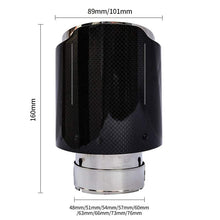 Load image into Gallery viewer, Car exhaust pipe tip single pipe carbon fiber black