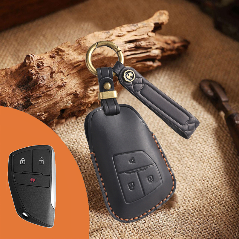 Genuine Leather Key Fob Cover for Buick (3-6 Button)