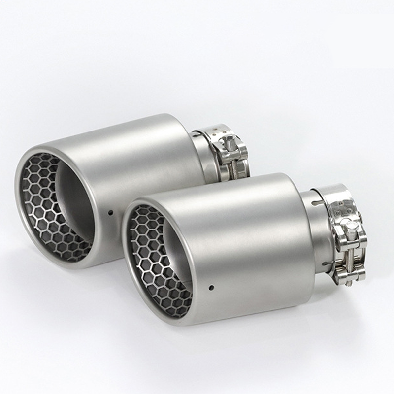 1pcs Matte Stainless Steel Car Decorative Muffler Modified Honeycomb Exhaust Tail Throat Exhaust Pipe