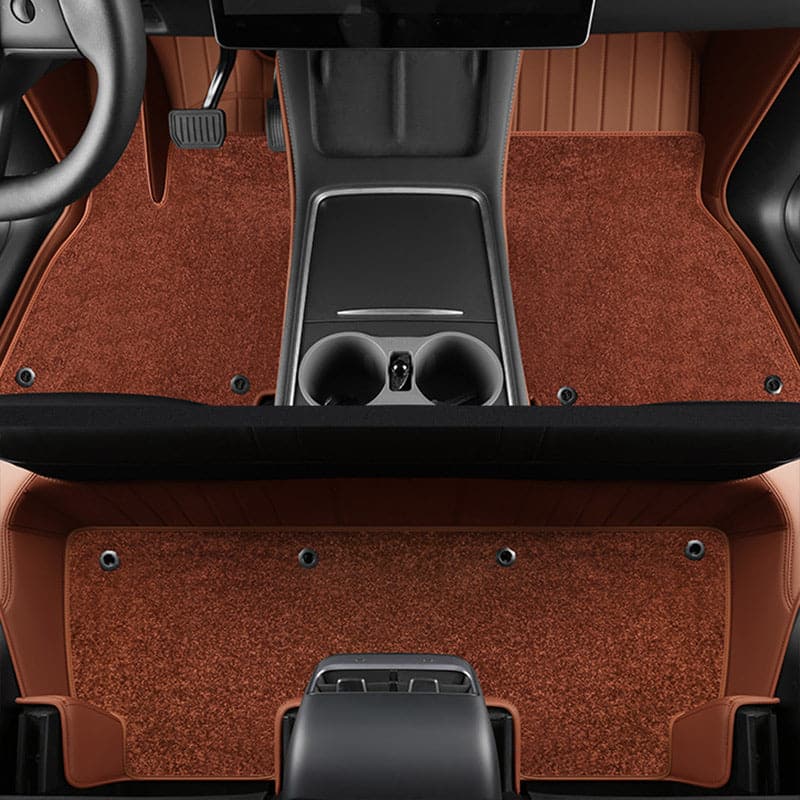 Special for Tesla Model 3 and Model Y 360° Aviation Soft Package Full Wrap All-Weather Leather Floor Mat