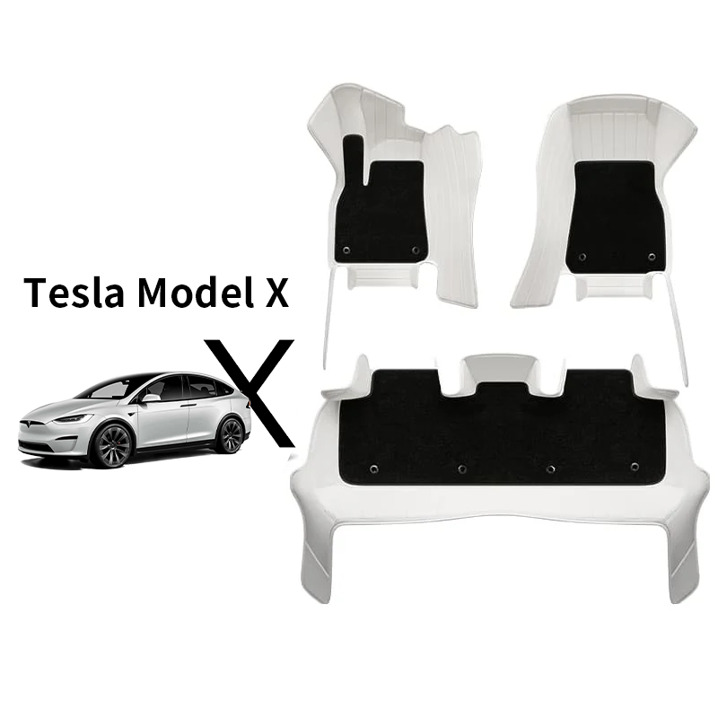 Special for Tesla Model X (5-7 Seats) Large Surround Luxury Leather All-Weather Floor Mats