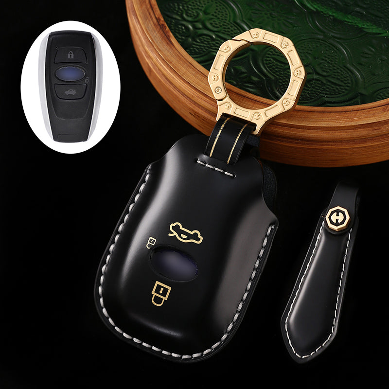 Handmade Leather Key Fob Case for Subaru 3-Button Key Fob – Fits Ascent, BRZ, Crosstrek, Forester, Impreza, Legacy, Outback, Solterra