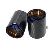 Load image into Gallery viewer, Suitable for BMW M2/M3/M4: New Baked Blue Carbon Fiber Exhaust Tailpipe Decoration