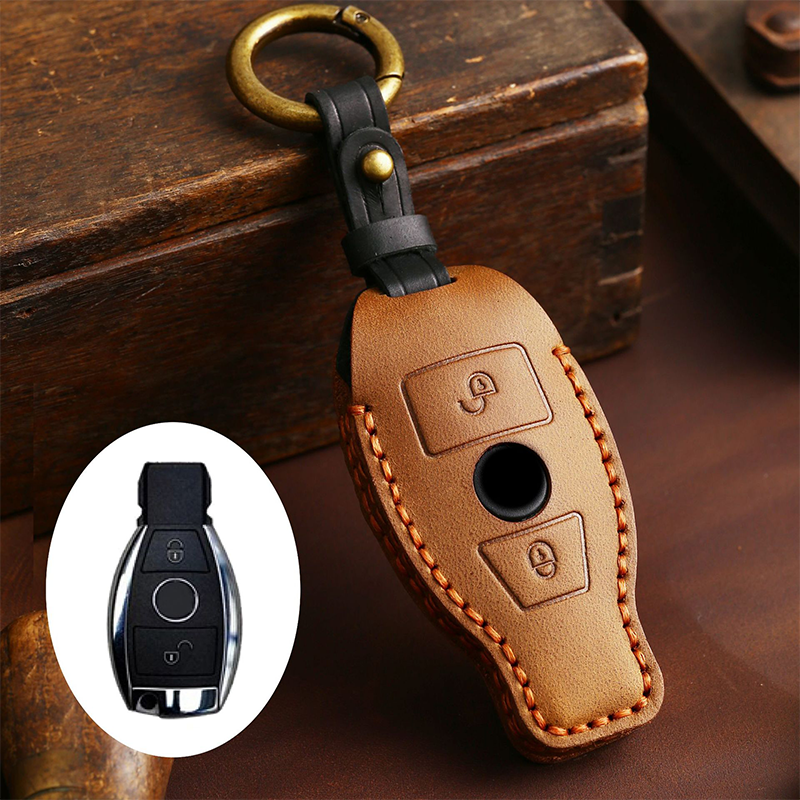 Suitable For Mercedes-Benz C-Class E-Class/GLK/R350/GL/GLC High-End Protection High-Quality Leather Key Cover