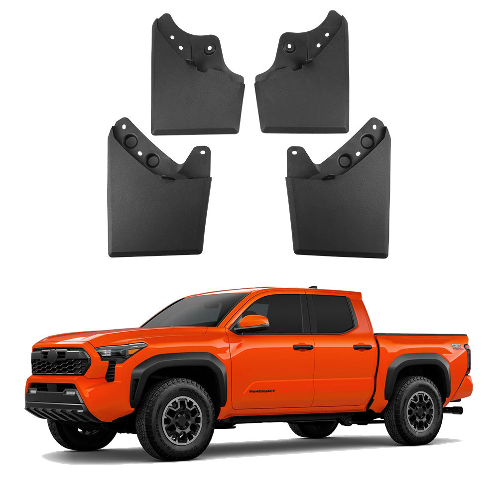 No-Drill Mud Flaps for 2005-2025 Toyota Tacoma 4-PC Heavy-Duty Splash Guards Set