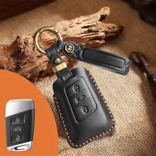 Load image into Gallery viewer, Genuine Leather Key Fob Cover for Volkswagen (3-5 Buttons)