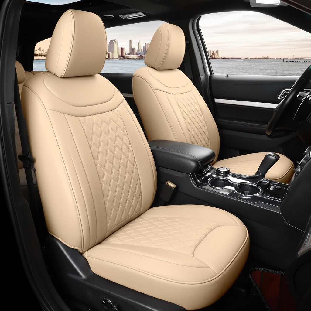 Amancarport Custom Fit Car Seat Covers Full Set For Ford Explorer 6-7 Seats (2020-2025)