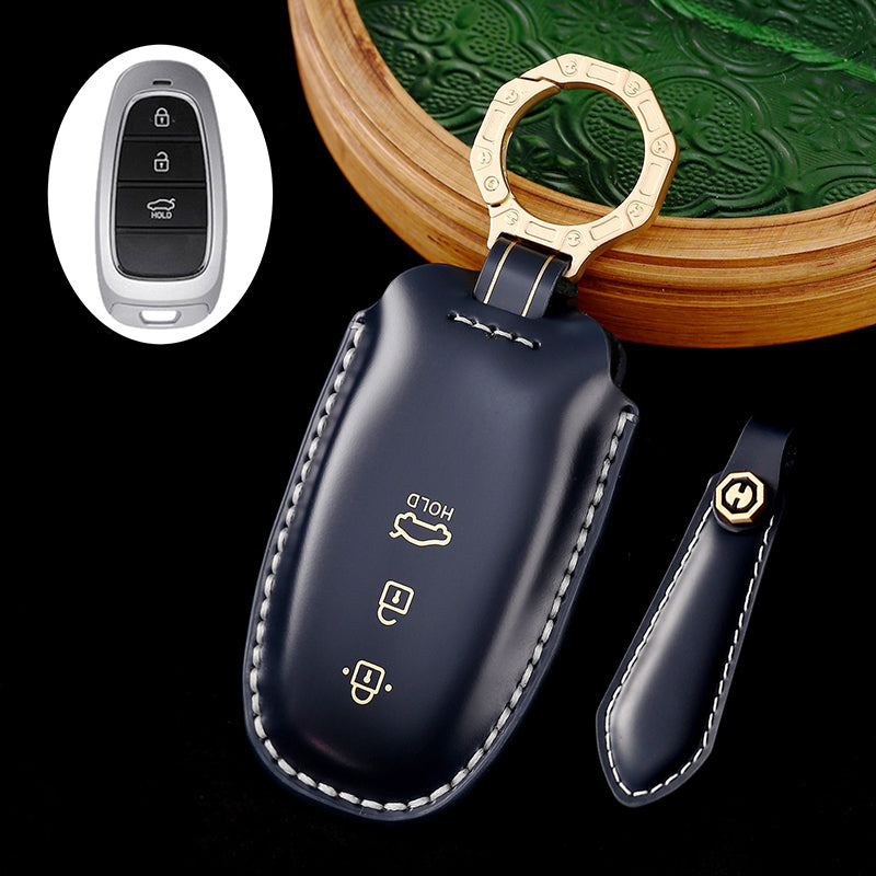 Genuine Leather Key Fob Cover for Hyundai