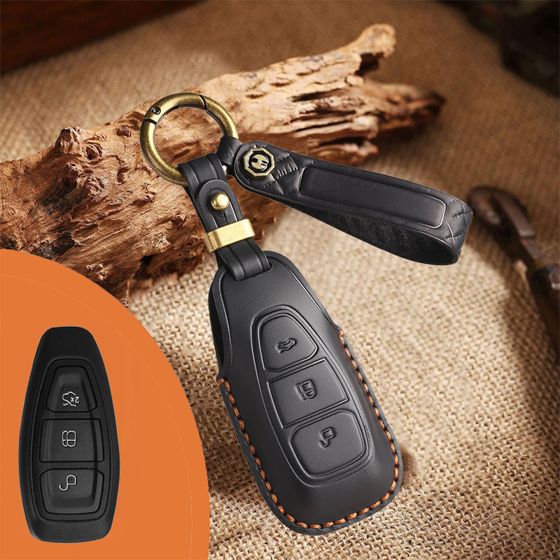 Genuine Leather Key Fob Cover for Ford (3-5 Buttons)