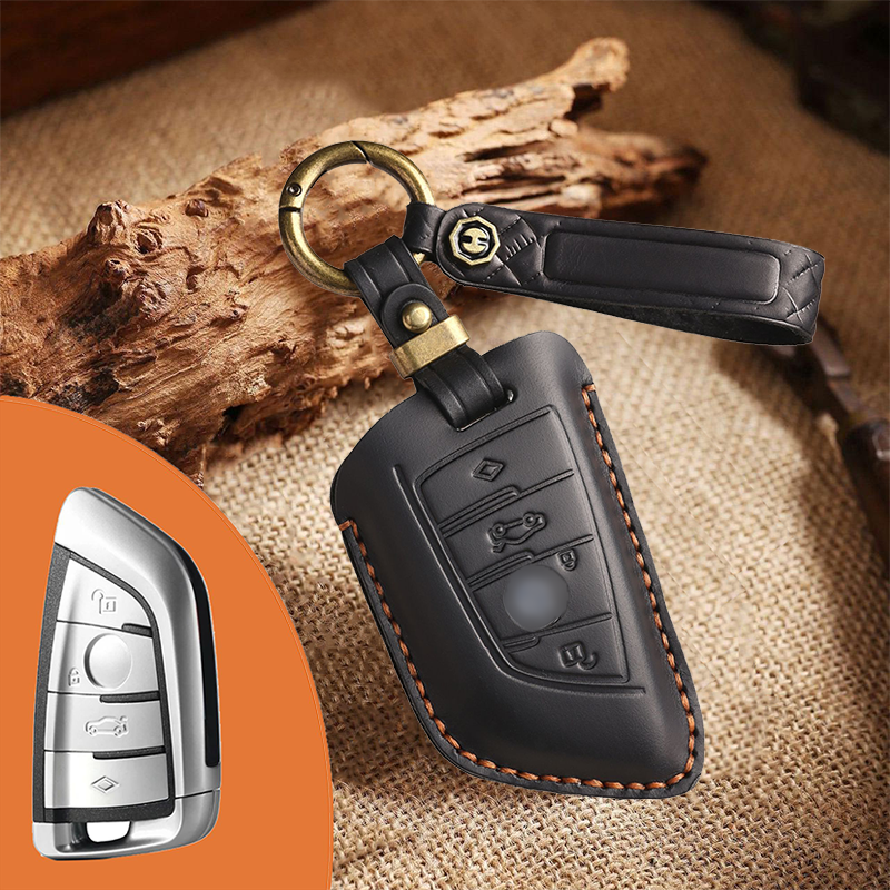 Genuine Leather Key Fob Cover for BMW