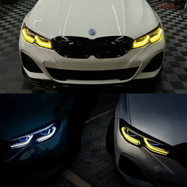 Laser Style Headlights for BMW 3 Series G20/G21 Pre-LCI 2019–2022 Assembly Upgrade, Amber DRL