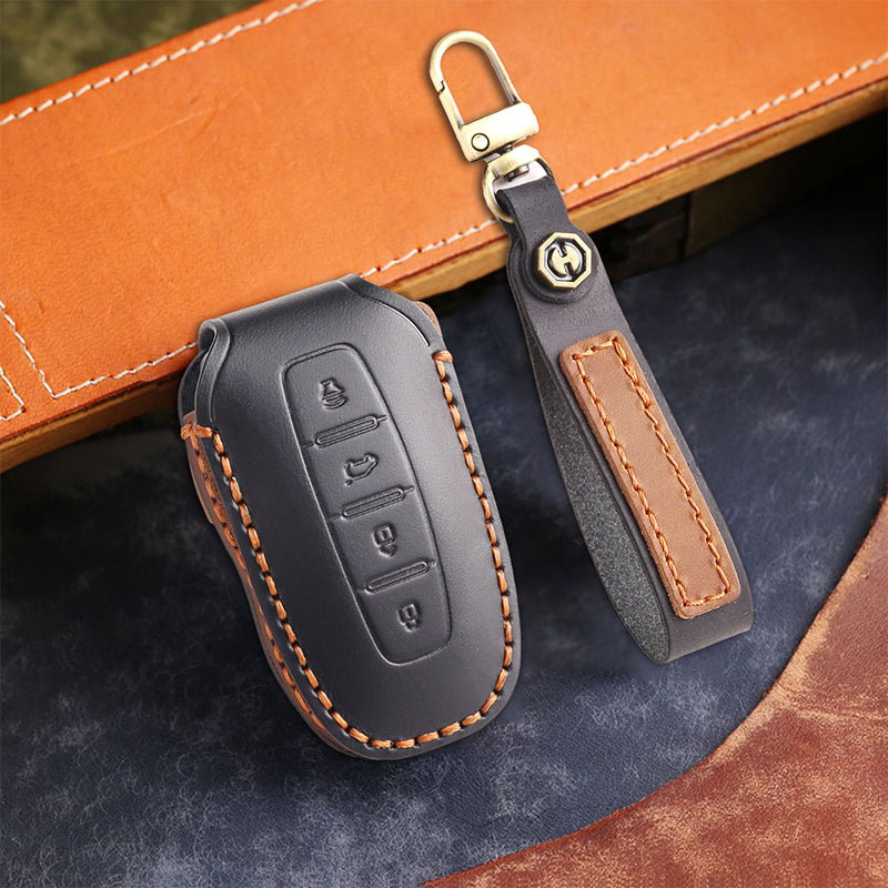 Genuine Leather Key Fob Cover for Ford Series (3-5 Buttons)