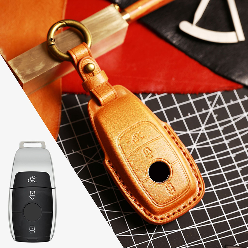 Suitable For Mercedes-Benz C-Class E-Class/GLK/R350/GL/GLC High-End Protection High-Quality Leather Key Cover