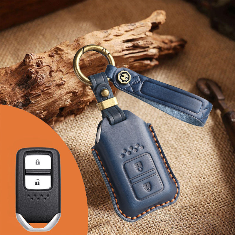 Genuine Leather Key Fob Cover for Honda