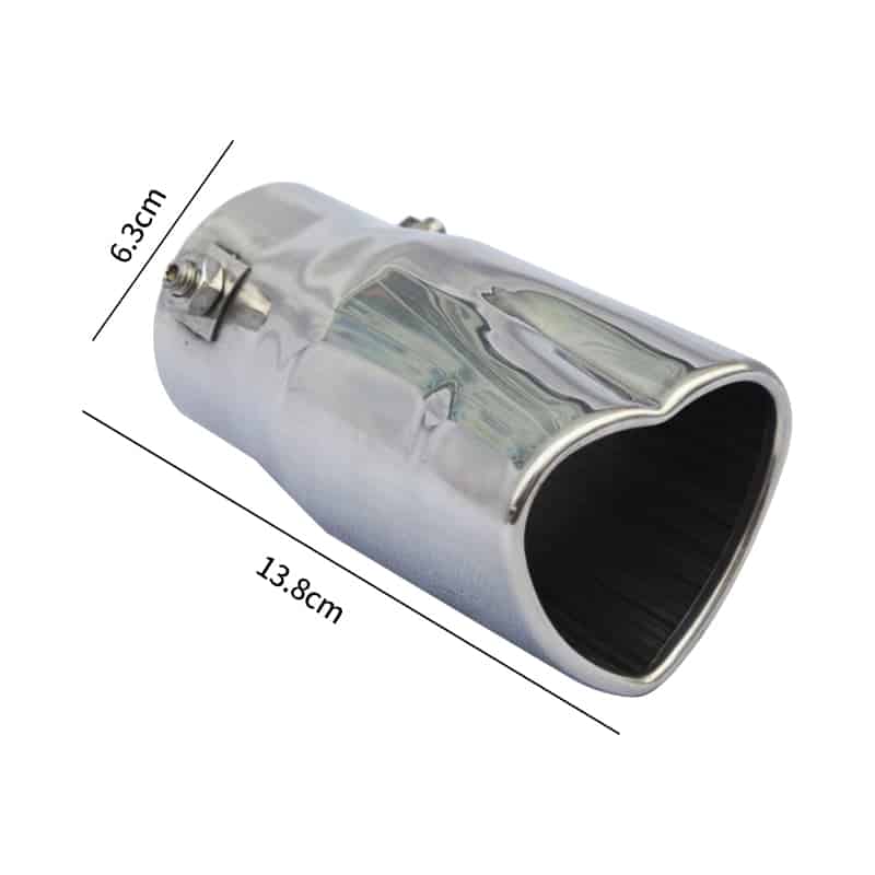 2.5-inch imported stainless steel exhaust pipe universal heart-shaped car exhaust tailpipe