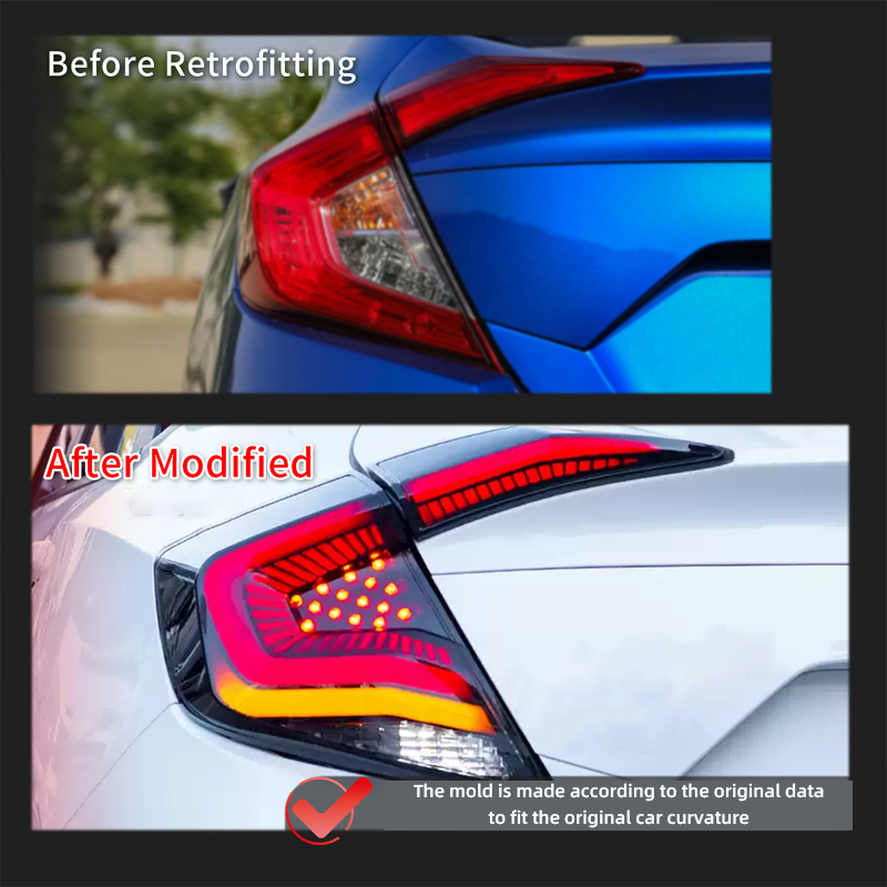 New LED Tail Light Assembly for Honda Civic 10th Gen 2016 2017 2018 2019 2020 2021