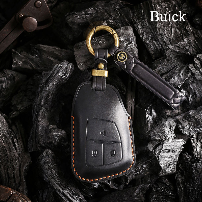 Genuine Leather Key Fob Cover for Buick (3-6 Button)