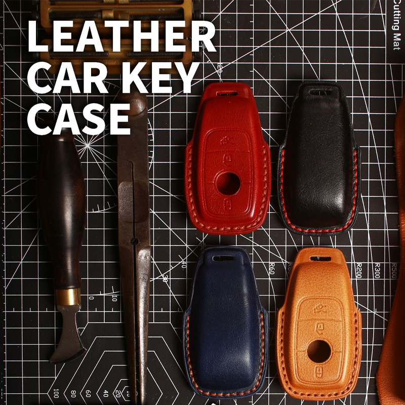 Suitable For Mercedes-Benz C-Class E-Class/GLK/R350/GL/GLC High-End Protection High-Quality Leather Key Cover