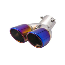 Load image into Gallery viewer, 2.5-3 inch inlet exhaust pipe stainless steel bevel cut exhaust tip universal bolt-on dual outlet tailpipe