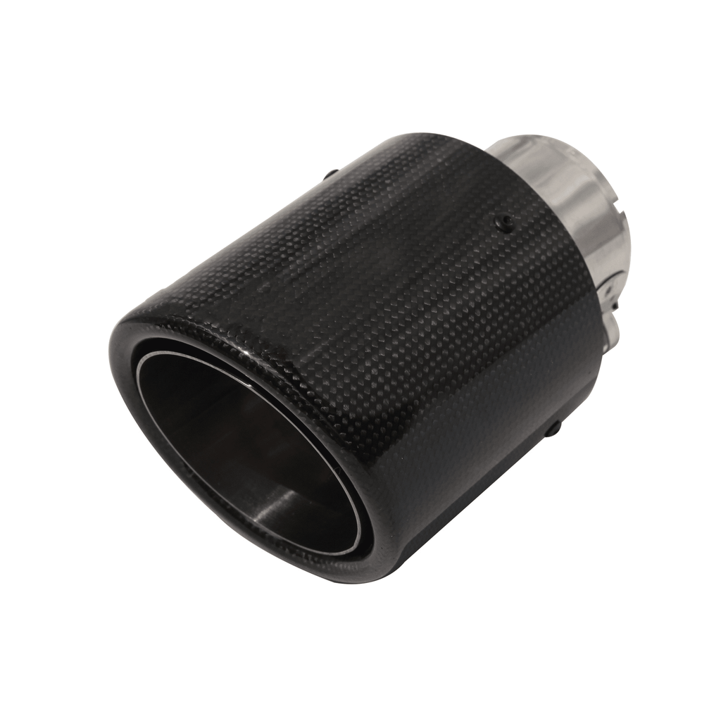 Car exhaust pipe tip single pipe carbon fiber black