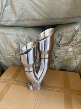 Load image into Gallery viewer, Dual Slant-Cut Stainless Steel Exhaust Tip – 3&quot; Inlet, 8.27&quot; Outlet, 16&quot; Long Universal Bolt-On Exhaust Pipe