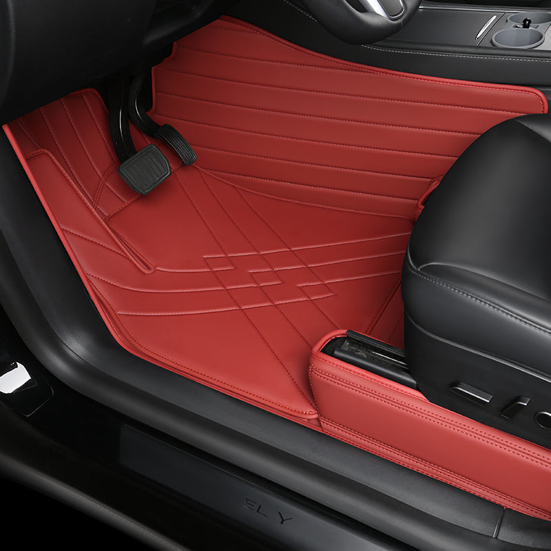 Special for Tesla Model 3 and Model Y 360° Aviation Soft Package Full Wrap All-Weather Leather Floor Mat