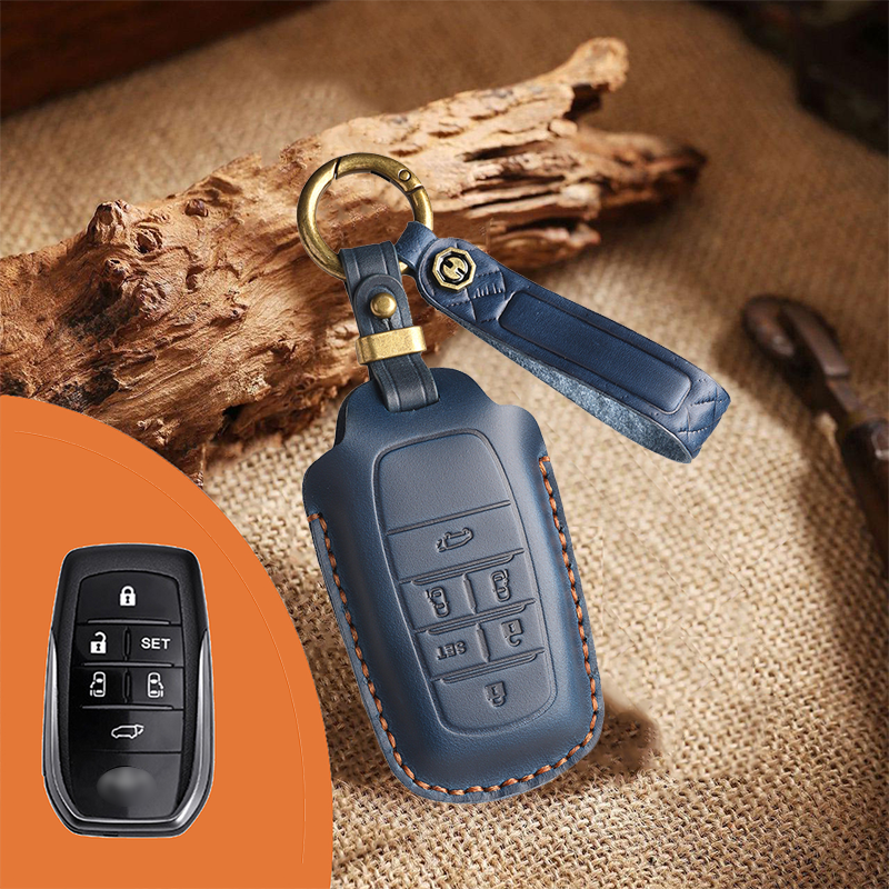 Genuine Leather Key Fob Cover for Toyota