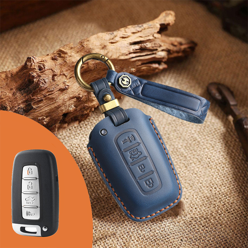 Genuine Leather Key Fob Cover for Kia