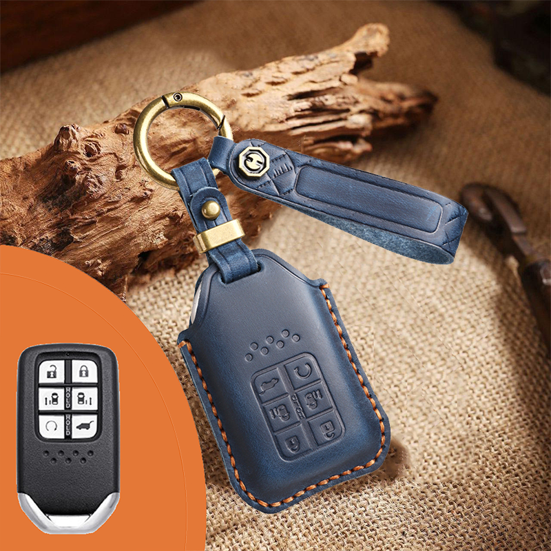 Genuine Leather Key Fob Cover for Honda