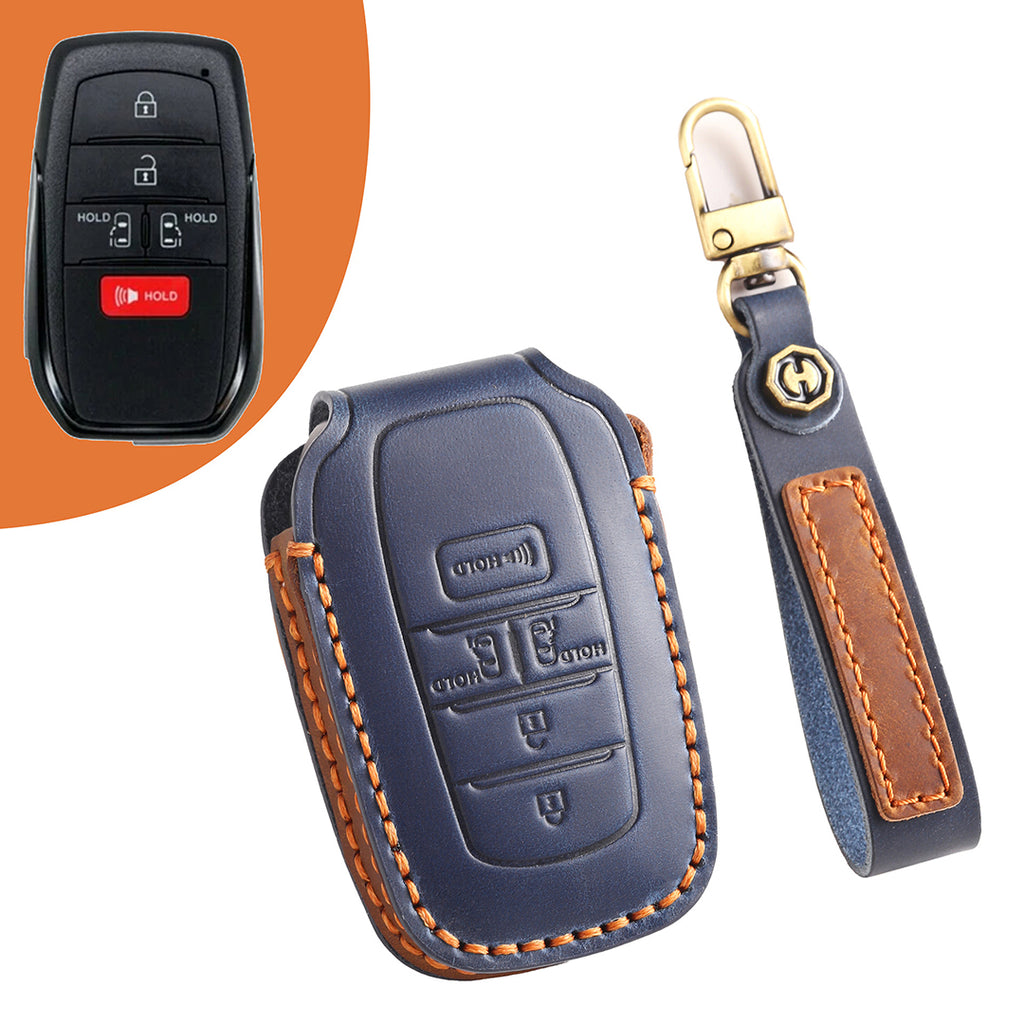 Leather Smart Car Key Cover Case for Toyota Camry, Rav4, Highlander high-end