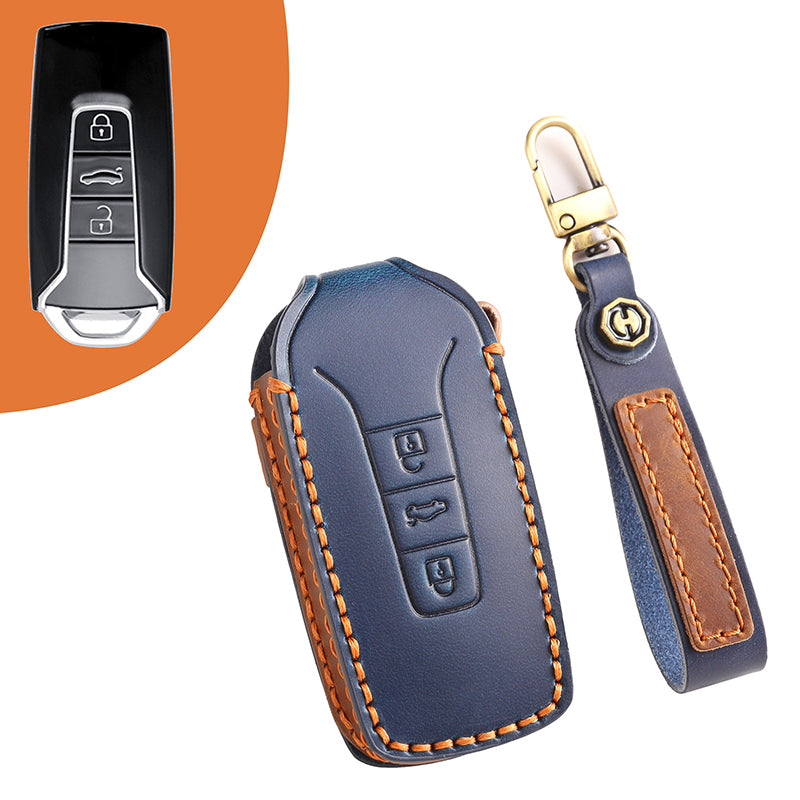 Genuine Leather Key Fob Cover for All 3-Button Volkswagen Key Fobs