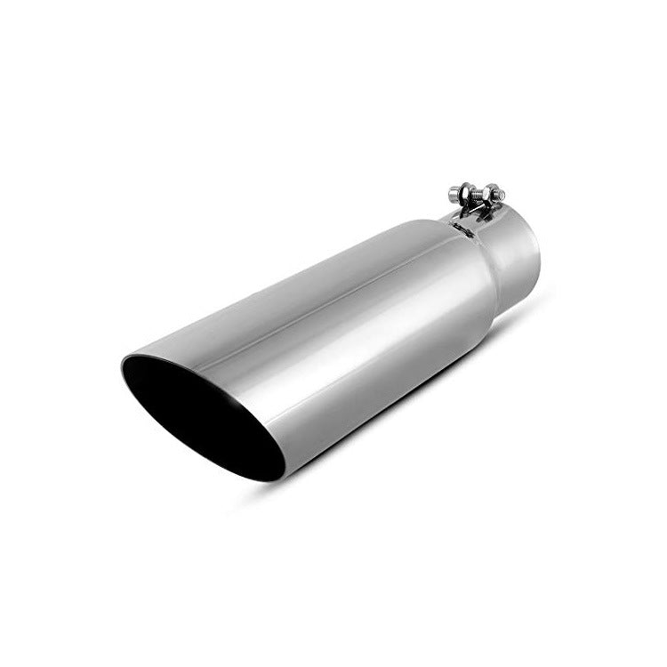 Universal Diesel Truck Angled Black 12 inch Bolt On Exhaust Tip 2.99-4.02 In 4.02-5.98 Out Stainless Steel