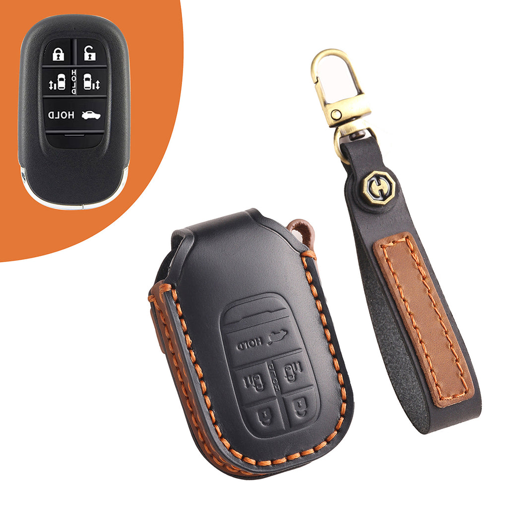 Leather Car Key Covers for Honda Models Accord Civic CR-V HR-V Pilot