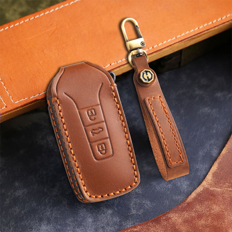 Genuine Leather Key Fob Cover for All 3-Button Volkswagen Key Fobs