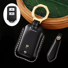 Load image into Gallery viewer, High-End Leather Car Key Cover Compatible with Honda Accord, Civic, CR-V, HR-V, Odyssey, etc. (2, 3, 4, 5, or 6-Button Smart Key Cover)