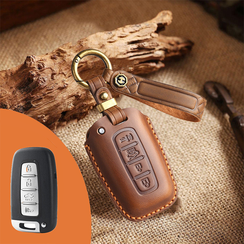 Genuine Leather Key Fob Cover for Kia