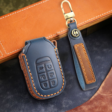 Load image into Gallery viewer, Genuine Leather Key Fob Cover for Honda Accord, Civic, CR-V, HR-V, and Pilot Models