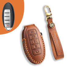 Load image into Gallery viewer, Leather Smart Car Key Cover Case for Nissan X-Trail, Qashqai, Tiida, Altima, and Sylphy