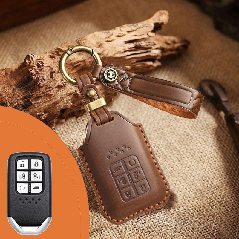 Genuine Leather Key Fob Cover for Honda