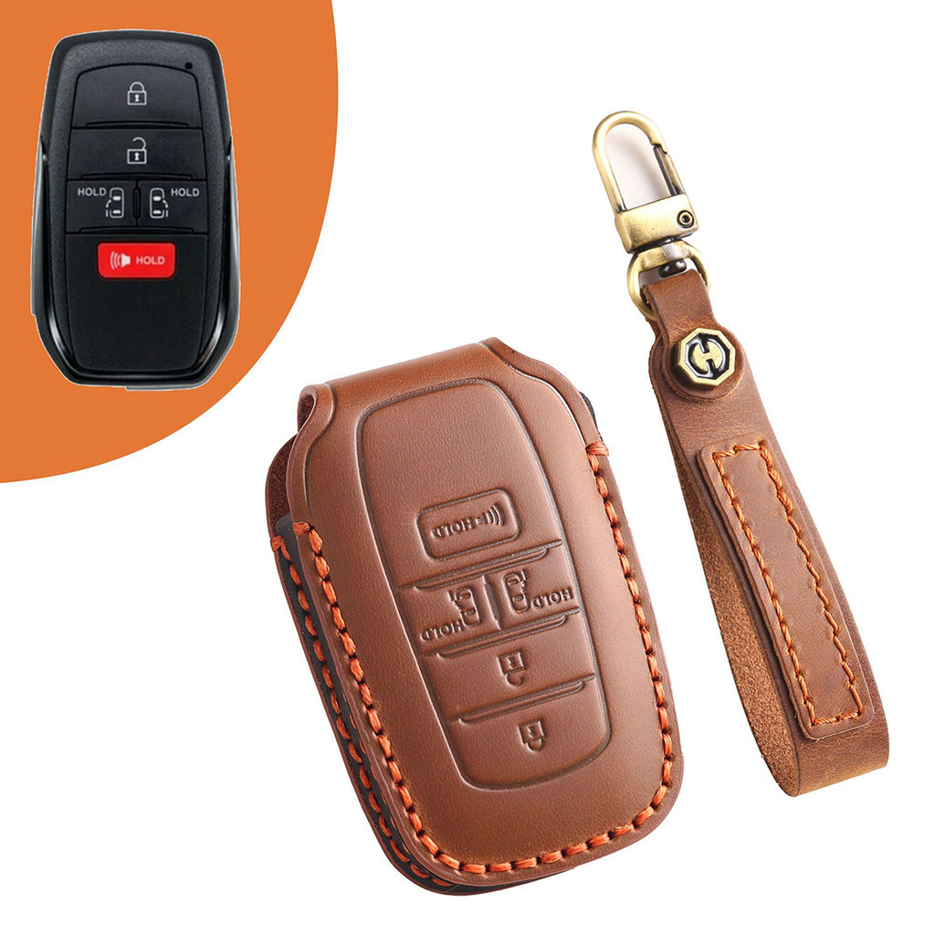 Leather Smart Car Key Cover Case for Toyota Camry, Rav4, Highlander high-end