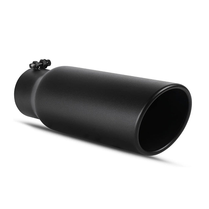 Universal Diesel Truck Angled Black 12 inch Bolt On Exhaust Tip 2.99-4.02 In 4.02-5.98 Out Stainless Steel